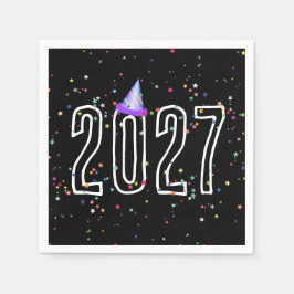 Serviette En Papier Fête du Nouvel An 2027 avec des étoiles