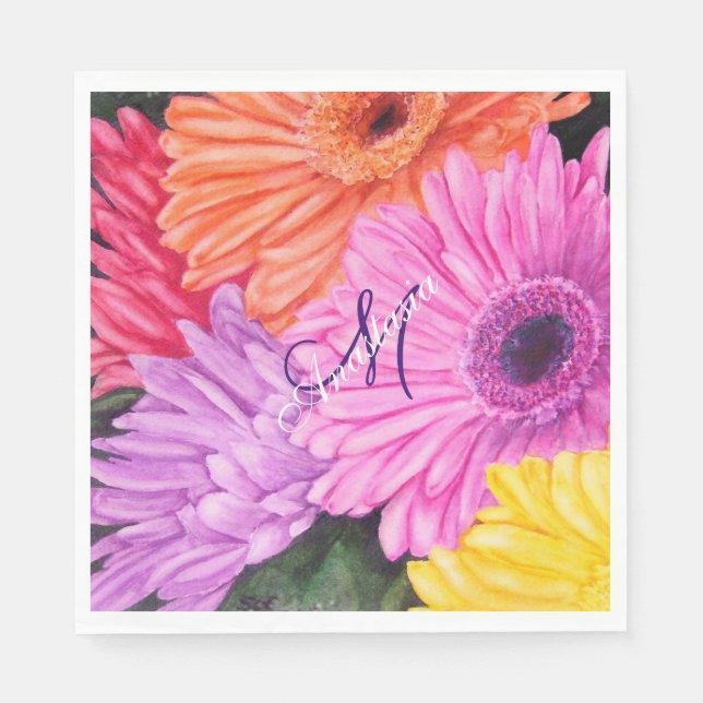 SERVIETTE EN PAPIER FÊTE DU PARTI MONOGRAMME DE LA VIE (Devant)