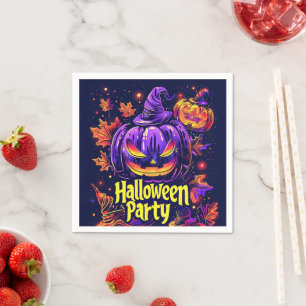 Serviette En Papier Fête éffrayante d'Halloween Jack-O-Lantern