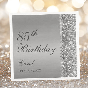 Serviette En Papier Fête élégante d'anniversaire de 85 ans en argent