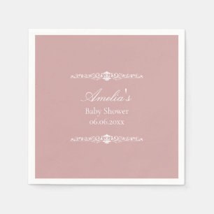 Serviette En Papier Fête élégante de naissance de style Régence rose p