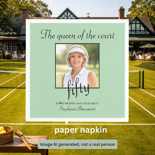 Serviette En Papier Fête élégante de tennis pour les 50 ans de la femm