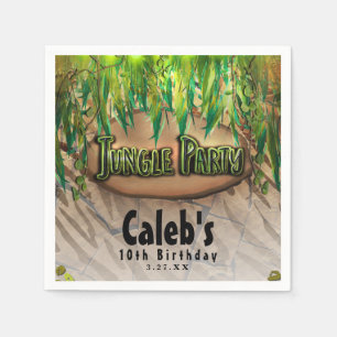 Serviette En Papier FÊTE JUNGLE Feuilles et Imprimé Animal Personnalis