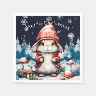 Serviette En Papier Fête lapin de Noël fantastique