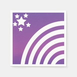 Serviette En Papier Fête Licorne Étoiles Rayures Arc-en-ciel