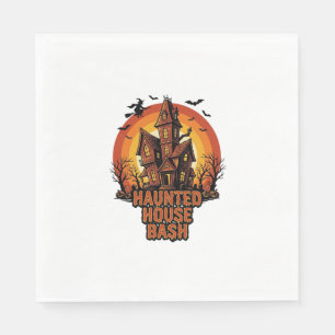 Serviette En Papier Fête Maison Hantée Gravure Vintage Halloween Déco