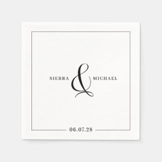 Serviette En Papier Fête ou Mariage d'anniversaire moderne et élégant