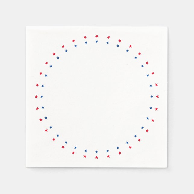 Serviette En Papier Fête patriotique rouge blanc bleu étoiles (Devant)