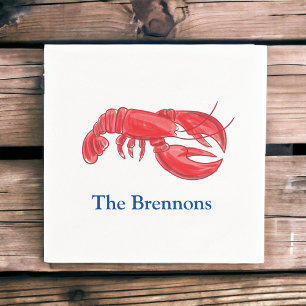 Serviette En Papier Fête personnalisée au homard rouge