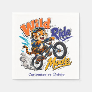 Serviette En Papier Fête personnalisée avec vélo BMX de tigre