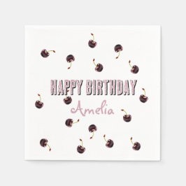 Serviette En Papier Fête Personnalisée Dark Cherry