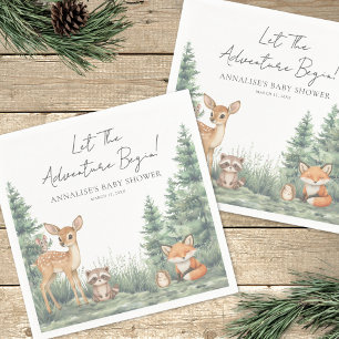 Serviette En Papier Fête Prénatale Aventure Animaux de la Forêt de Boi