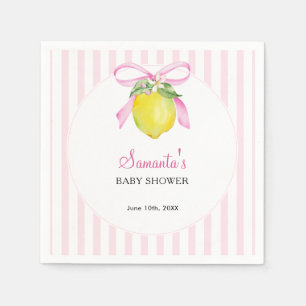 Serviette En Papier Fête prénatale Coquette Lemon Pink Bébé Fille