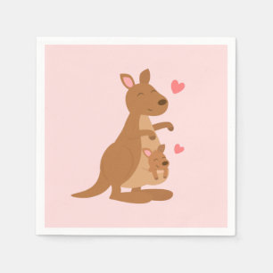 Serviette En Papier Fête prénatale de Maman Kangourou et Bébé Joey