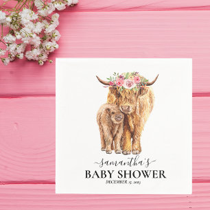 Serviette En Papier Fête Prénatale de Veau de Vache des Highlands