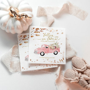 Serviette En Papier Fête Prénatale Fille Tomber en Amour Camion Rose