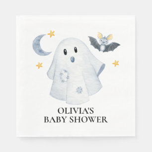 Serviette En Papier Fête Prénatale Halloween Fantôme Little Boo