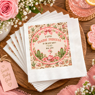 Serviette En Papier Fête Prénatale Western Princesse de la Prairie