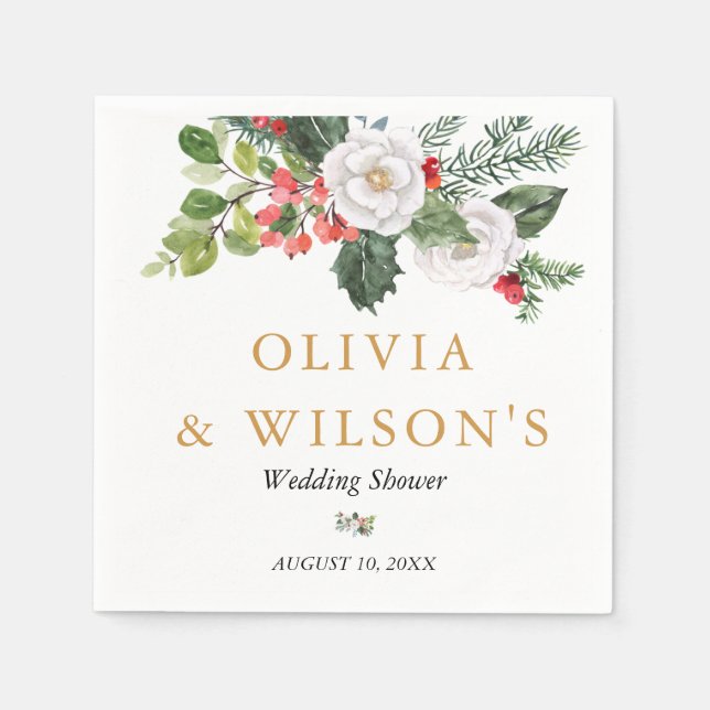 Serviette En Papier Fête prénuptiale de Noël et d'hiver (Devant)