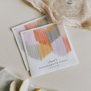 Serviette En Papier Fête rose moderne Fringe Bachelorette