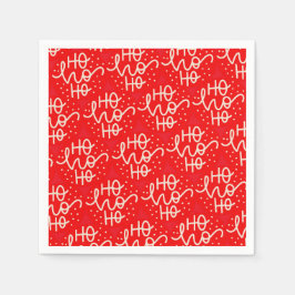 Serviette En Papier Fête rouge Ho Ho Ho Noël