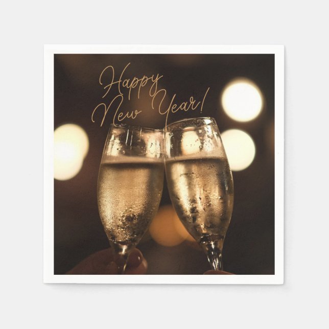 Serviette En Papier Fête ! Santé! Joyeux Nouvel An serviettes (Devant)
