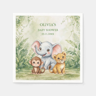 Serviette En Papier Fête Sauvageonne pour Bébé Tropical Jungle