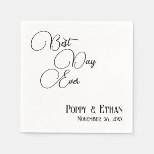 Serviette En Papier Fête simple du meilleur jour jamais Mariage