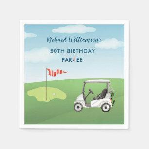 Serviette En Papier Fête surprise pour les 50 ans thème golf hommes