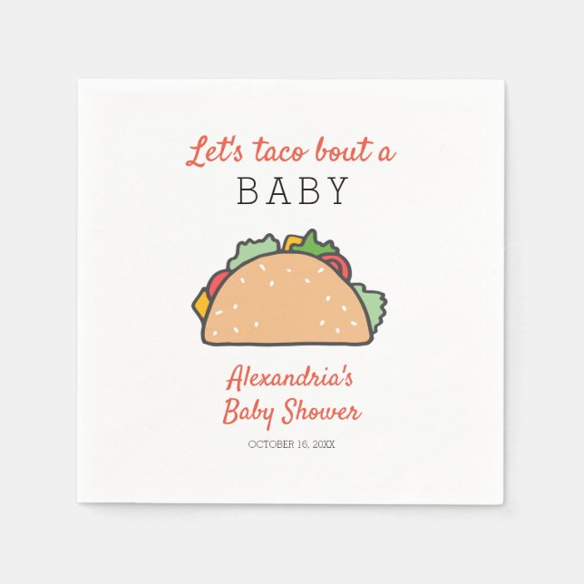 Serviette En Papier Fête Taco Bout A Baby shower (Devant)