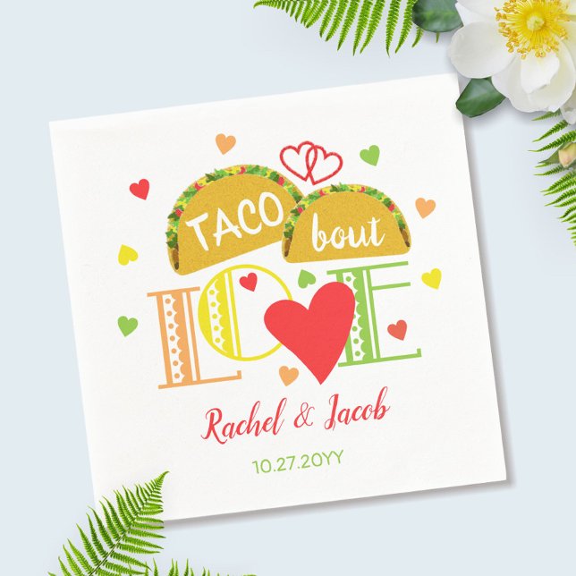 Serviette En Papier Fête Tacos Pleins d'Amour Fête de Fiançailles Colo (Créateur téléchargé)