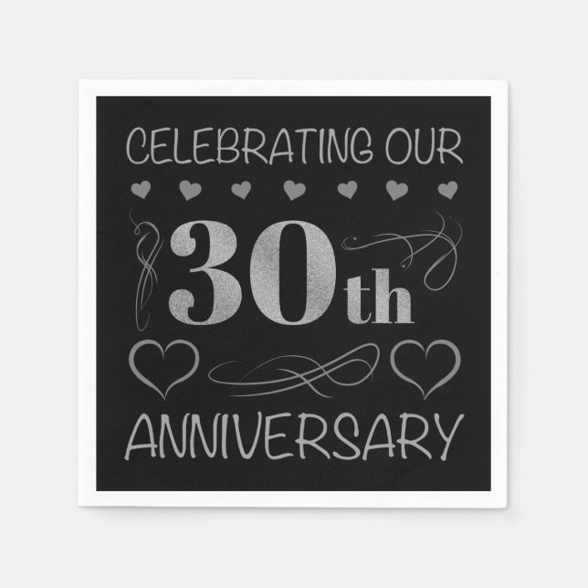 Serviette En Papier Fêter notre 30e anniversaire (Devant)