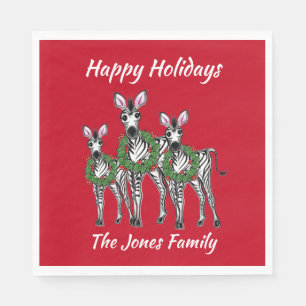 Serviette En Papier Fêtes Zèbres, guirlande de Noël festive