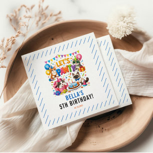 Serviette En Papier Fêtons les 5 ans de Minou Joyeux Anniversaire au