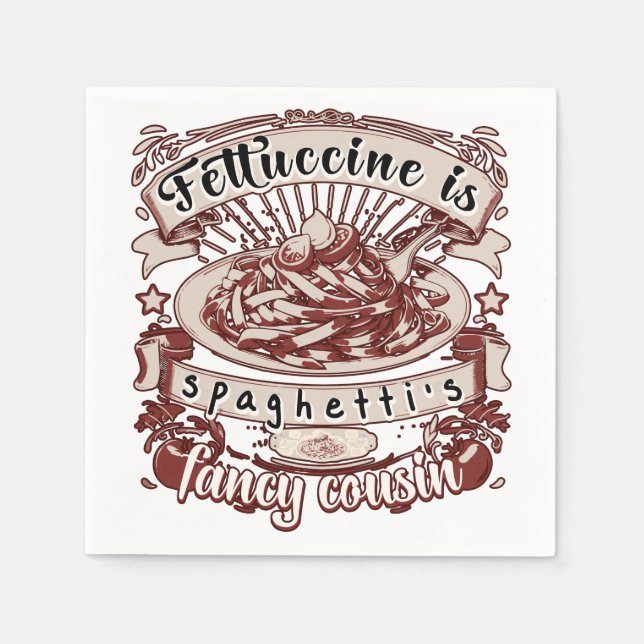 Serviette En Papier Fettuccine est la cousine fantaisiste de Spaghetti (Devant)