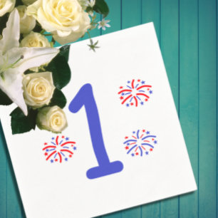 Serviette En Papier Feu d'artifice 1er anniversaire