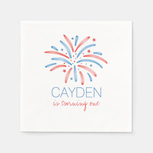 Serviette En Papier Feu d'artifice 4 juillet Anniversaire