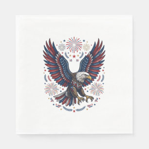 Serviette En Papier Feu d'artifice aigle chauve patriotique vecteur vi