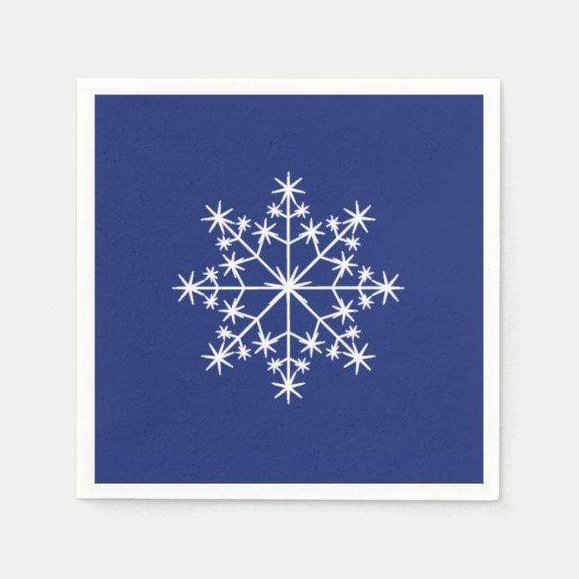 Serviette En Papier Feu de neige Noël Noël Fête bleue (Devant)