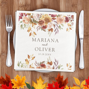 Serviette En Papier Feuillage d'automne Couleurs d'automne Mariage