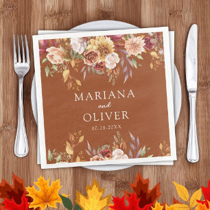 Serviette En Papier Feuillage d'automne Couleurs d'automne Mariage en 