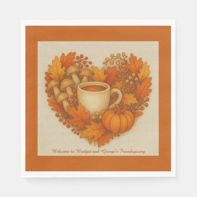 Serviette En Papier feuillage rustique Friendsgiving coa mug & Autumn (Devant)
