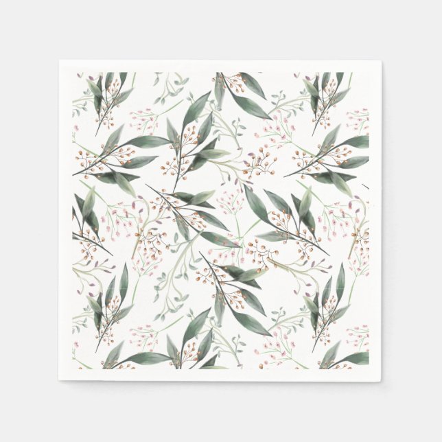 Serviette En Papier Feuillage vert de la gomme de gomme à feuilles d'E (Devant)