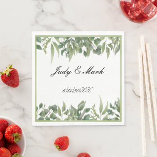 Serviette En Papier Feuillage vert Feuille rustique