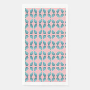 Serviette En Papier Feuille bleue verte - Motif botanique