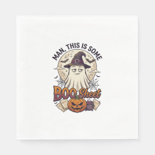 Serviette En Papier Feuille de fantôme de citrouille d'Halloween Lune