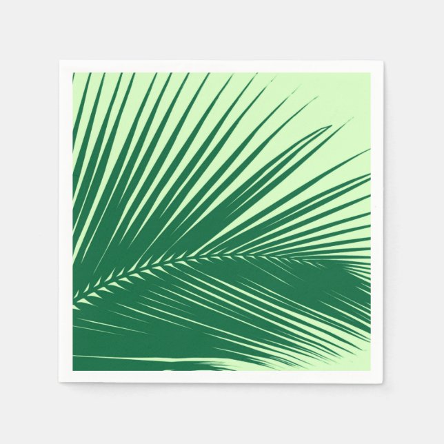 Serviette En Papier Feuille de palme - émeraude et vert citron (Devant)