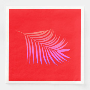 Serviette En Papier Feuille de palmier Orange Rose Naissance Mariage G