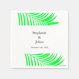 Serviette En Papier Feuille de palmier vert Feuilles Mariage élégant