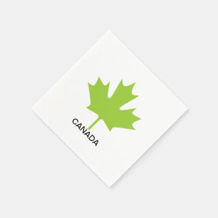 Serviette En Papier Feuille d'érable verte Canada